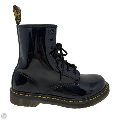 1460 Patent Leather Lace Up Boots Combat By Dr Martens In Black, Size: 8