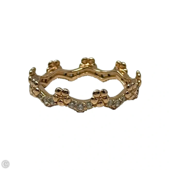 14k Rose Gold Plated & CZ Flower Crown Ring By Pandora, Size: 7.5