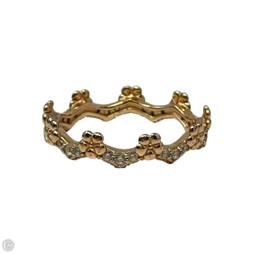 14k Rose Gold Plated & CZ Flower Crown Ring By Pandora, Size: 7.5
