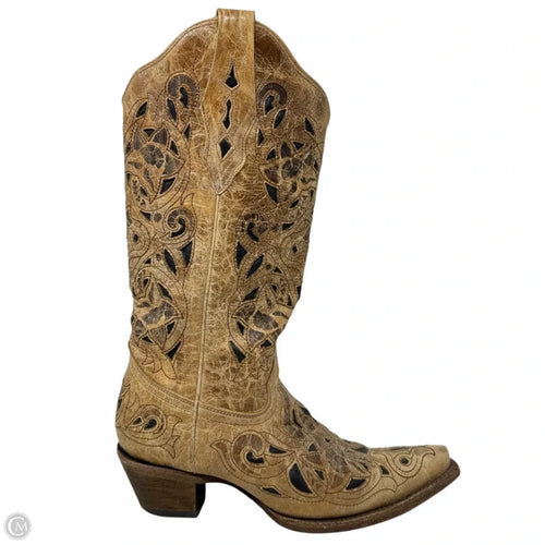 A1970 Inlay Western Boots By Corral In Tan, Size: 7.5