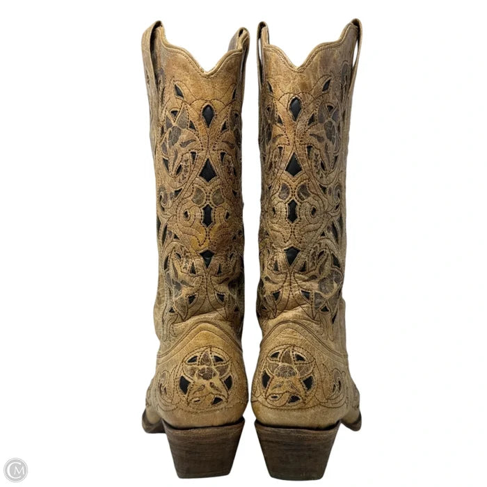 A1970 Inlay Western Boots By Corral In Tan, Size: 7.5