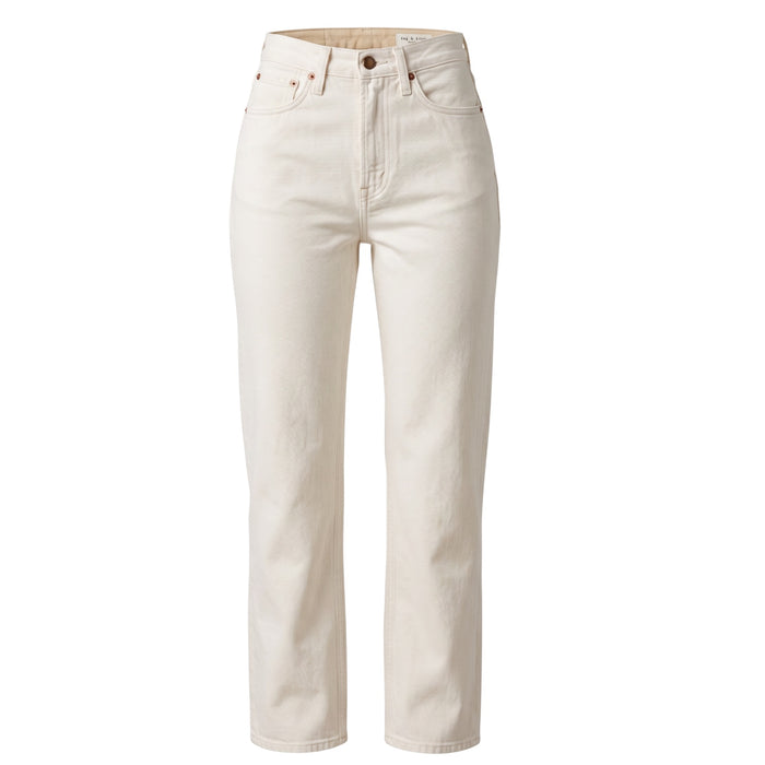 Alex High Rise Straight Leg Jeans By Rag And Bone In Cream Denim, Size: 26
