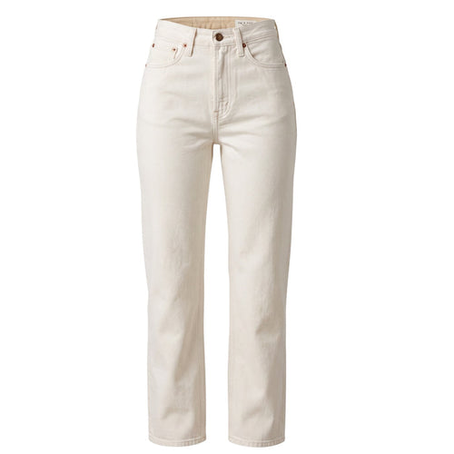 Alex High Rise Straight Leg Jeans By Rag And Bone In Cream Denim, Size: 26