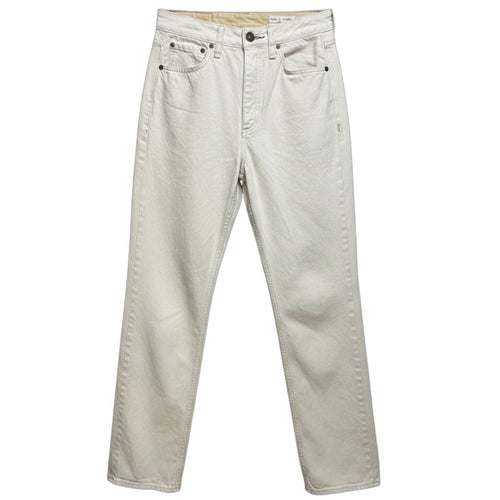 Alex High Rise Straight Leg Jeans By Rag And Bone In Cream Denim, Size: 26