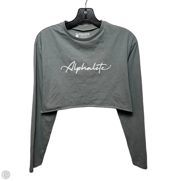 “Alphalete” Athletic Crop Top Long Sleeve Crewneck By Alphalete In Grey, Size: S