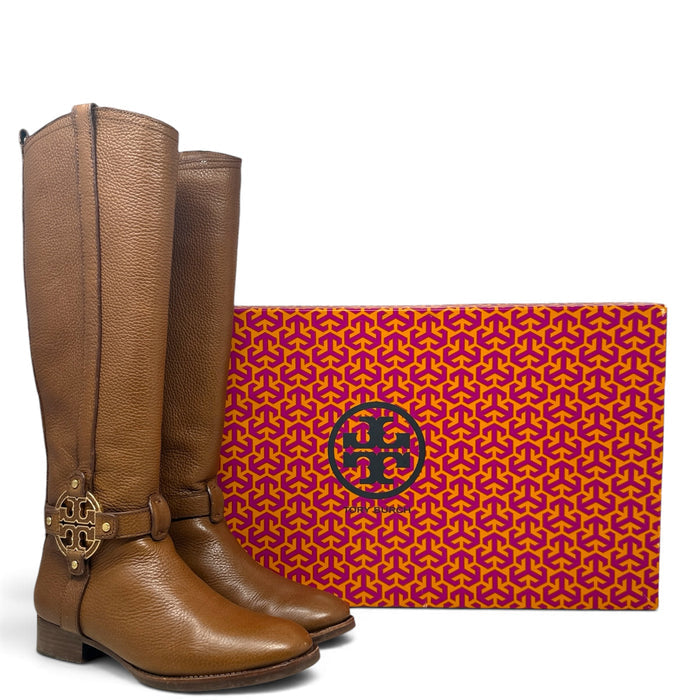 Amanda Riding Boots Designer By Tory Burch In Brown, Size: 7