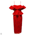 Amaryllis Lace Peplum Party Dress By Muse by Marchesa In Red, Size: 0