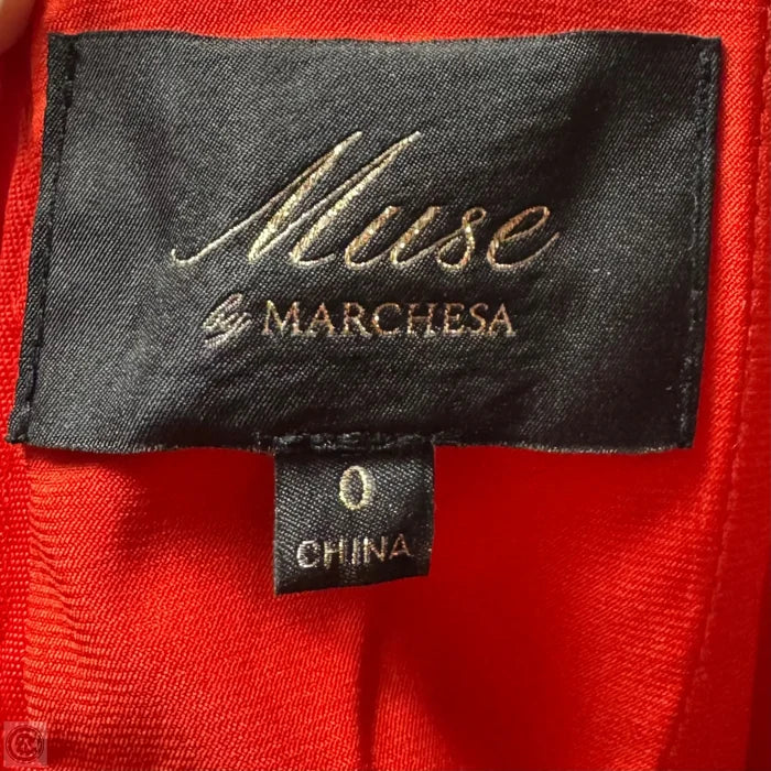 Amaryllis Lace Peplum Party Dress By Muse by Marchesa In Red, Size: 0