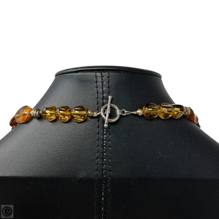 Amber & Turquoise Tone Beaded Necklace