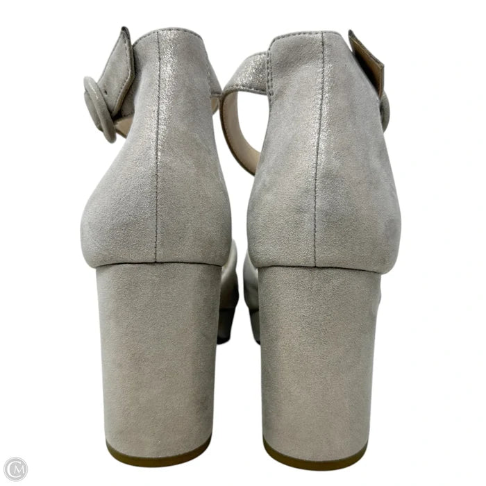 Anesa Suede Platform Sandals By Pelle Moda In Gold, Size: 9.5