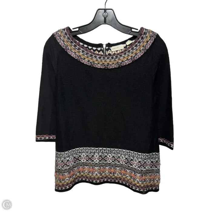 Antiquarian Boat Neck Wool Mohair Blend Pullover Sweater By Sleeping On Snow X Anthropologie In Black & Purple, Size: XS