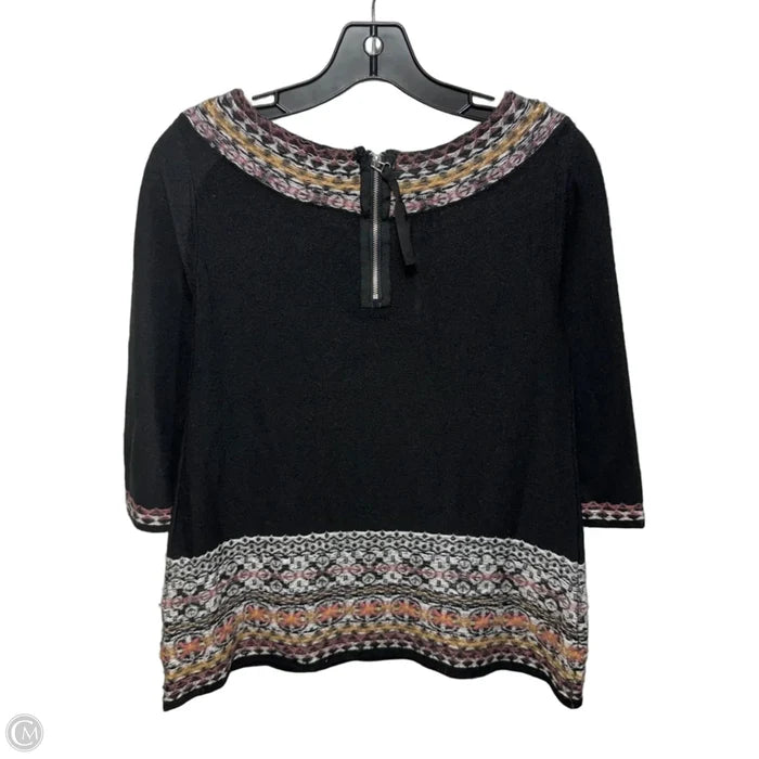 Antiquarian Boat Neck Wool Mohair Blend Pullover Sweater By Sleeping On Snow X Anthropologie In Black & Purple, Size: XS