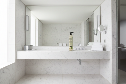 Ritz -Carlton Hotel Shampoo and conditoner Morning Mint hotel bathroom