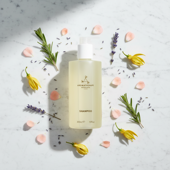 Aromatherapy Associates luxury shampoo 300ml JW Marriott hotel shampoo ylang ylang geranium patchouli essential oils