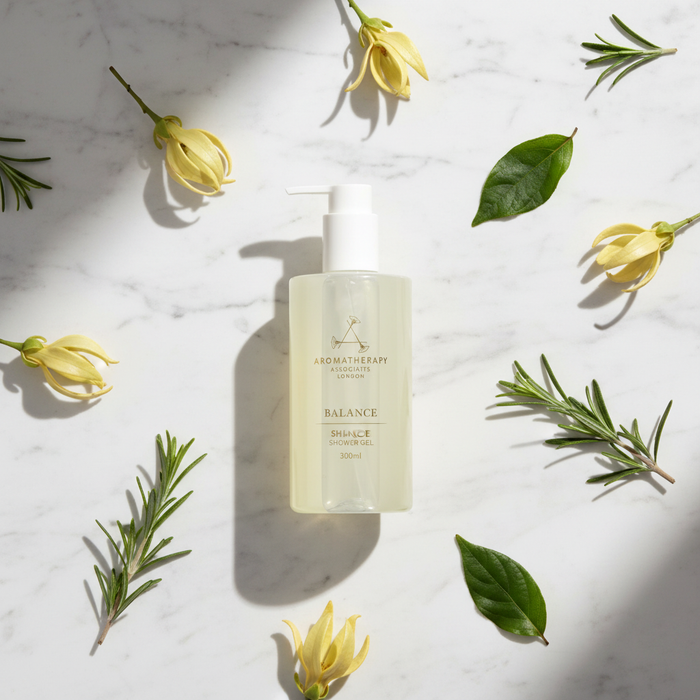 Aromatherapy Associates luxury shower gel 300ml JW Marriott hotel shower gel ylang ylang geranium patchouli essential oils