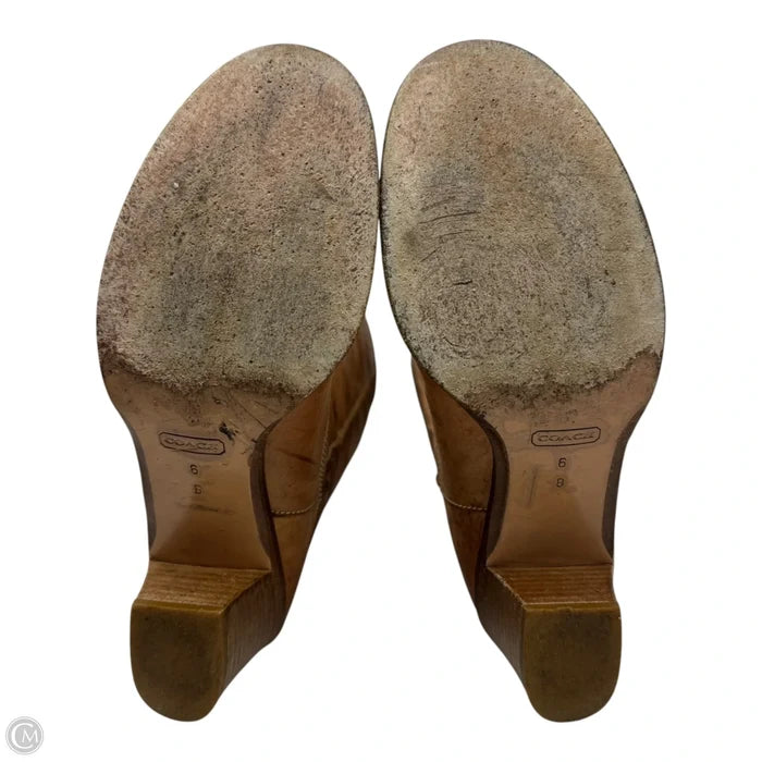AS IS Sara Turnlock Boots Designer By Coach In Tan, Size: 6