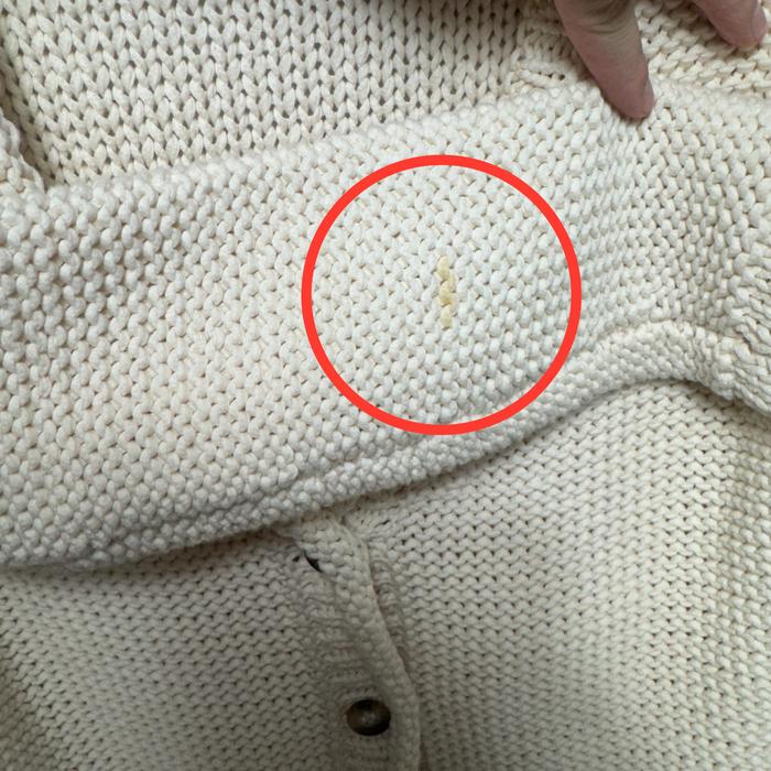 AS IS Sweater Cardigan By Goop In Cream, Size: M
