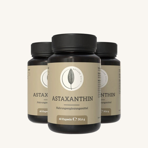 Astaxanthin Vorteilspack mit 3 × 60 Kapseln im Braunglas
