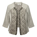 Astonishing Artisan Pattern Linen Jacket Other By Chicos In Beige, Size: XL