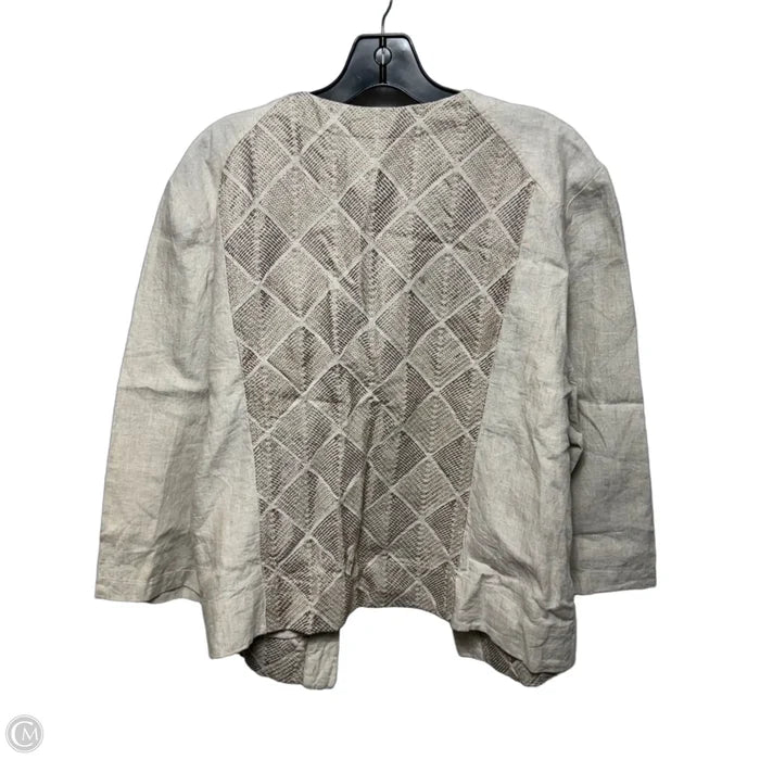 Astonishing Artisan Pattern Linen Jacket Other By Chicos In Beige, Size: XL