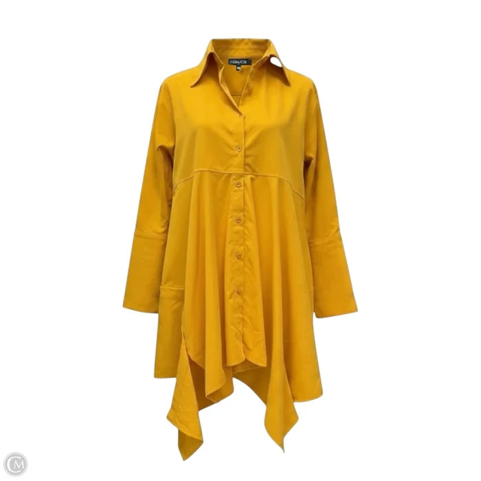 Asymmetrical Shirt Dress By CQbyCQ In Yellow, Size: S/M
