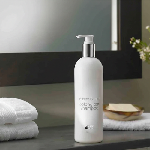 Atelier Bloem oolong tea shampoo pump bottle Kimpton Hotels boutique hotel hair care 16oz