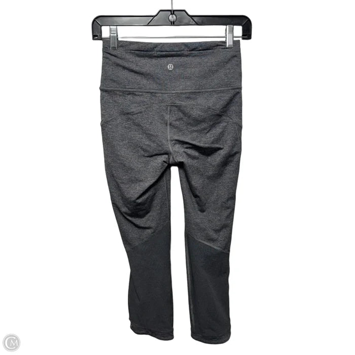 Athletic Capri Leggings By Lululemon In Grey, Size: 4
