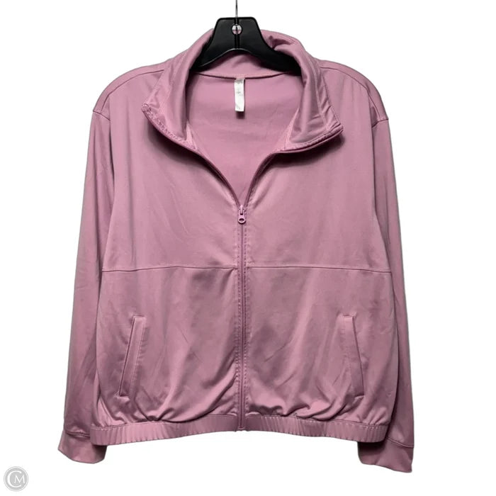 Athletic Jacket By Ebb & Flow In Mauve, Size: L