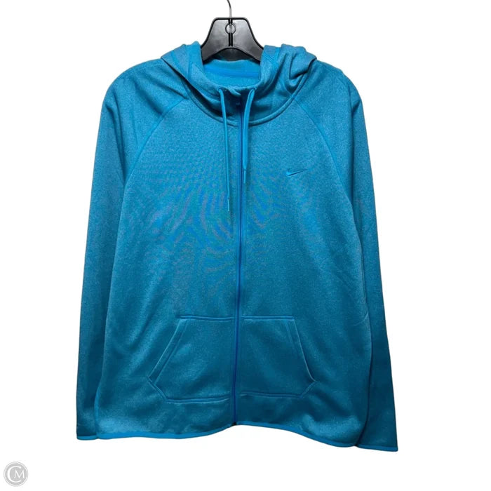 Athletic Jacket Hoodie By Nike Apparel In Blue, Size: L