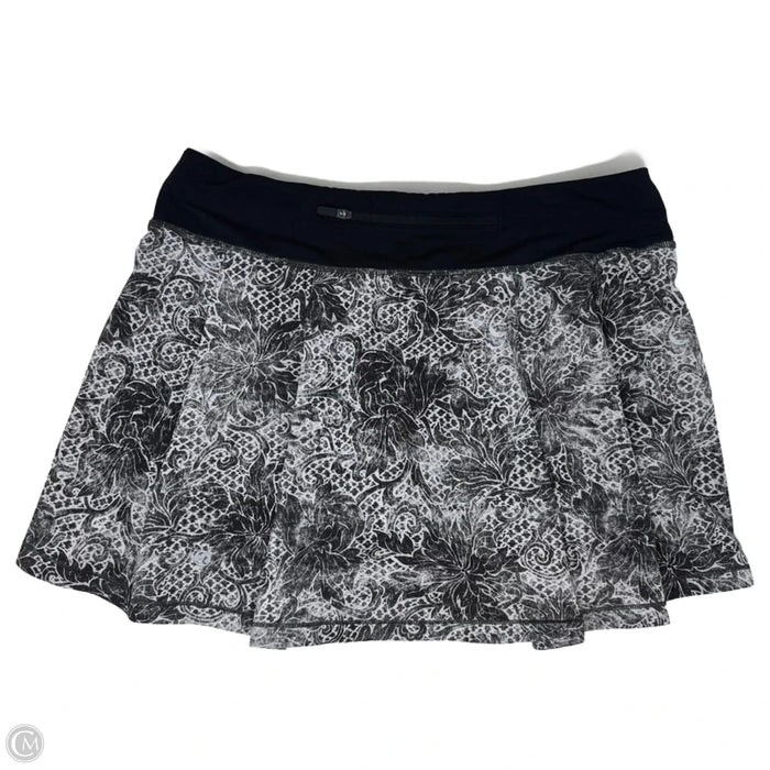 Athletic Skort By Lululemon In Black & White, Size: 8 Tall
