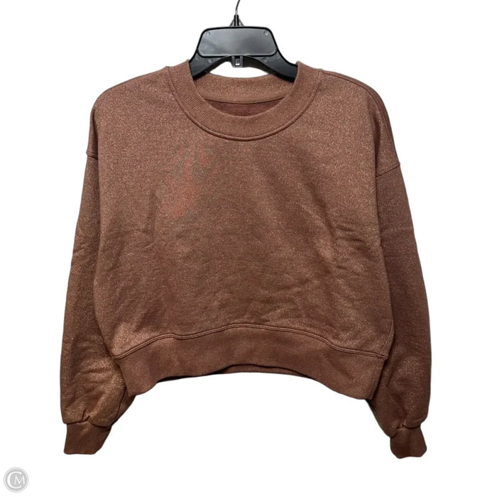 Athletic Sweatshirt Crewneck By Lululemon In Brown & Gold, Size: S ESTIMATED