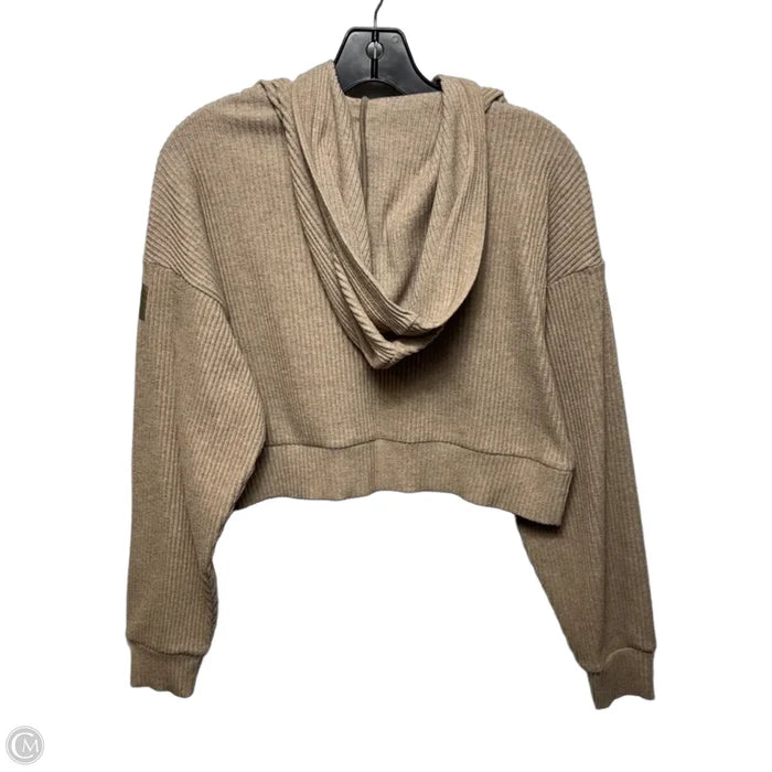 Athletic Sweatshirt Cropped Hoodie By Alo In Tan, Size: XS ESTIMATED