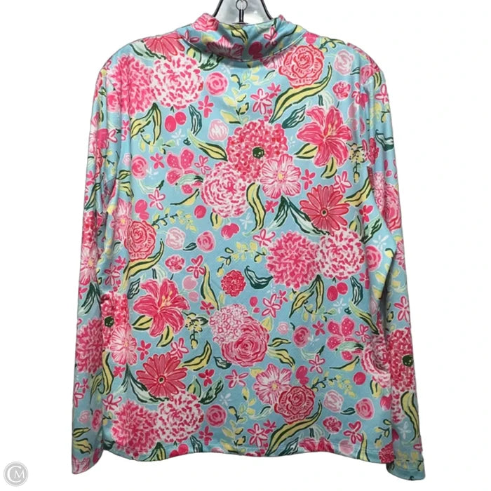 Athletic Top Long Sleeve Collar By Gottex In Floral Print, Size: L