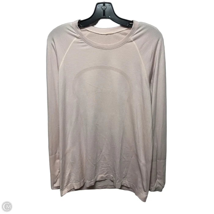 Athletic Top Long Sleeve Collar By Lululemon In Pink, Size: 12