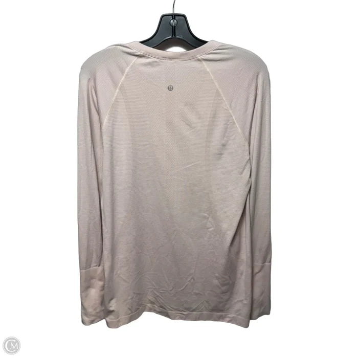 Athletic Top Long Sleeve Collar By Lululemon In Pink, Size: 12