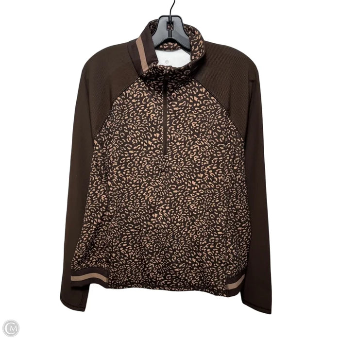 Athletic Top Long Sleeve Collar By T By Talbots In Brown, Size: Xl