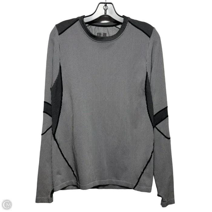 Athletic Top Long Sleeve Crewneck By Cmc In Black & White, Size: L