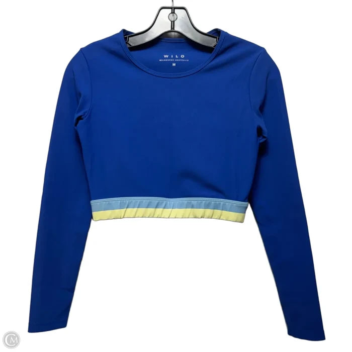 Athletic Top Long Sleeve Crewneck By Wilo In Blue, Size: M