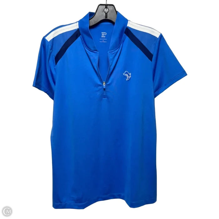 Athletic Top Short Sleeve By Ep In Blue, Size: L