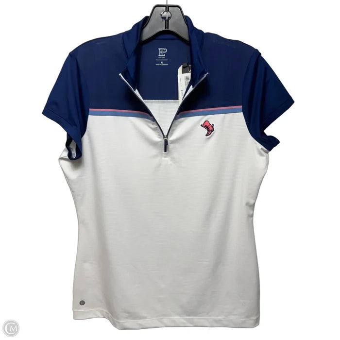 Athletic Top Short Sleeve By Ep In Blue & White, Size: M