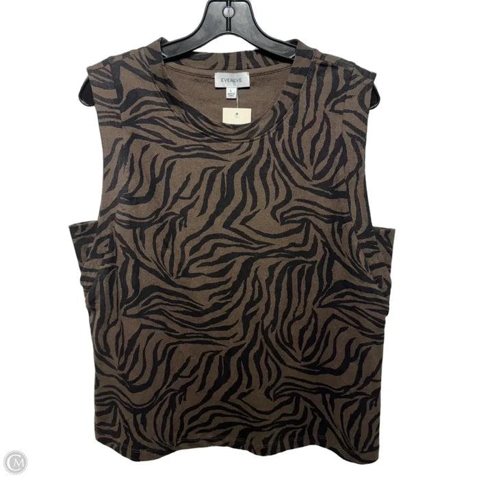 Ayla Linen Blend Tank Top Sleeveless By Evereve In Animal Print, Size: L