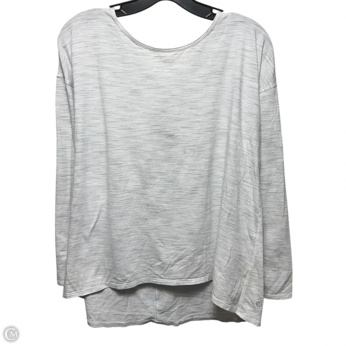 Back Into It Long Sleeve Top By Lululemon In Grey & White, Size: M