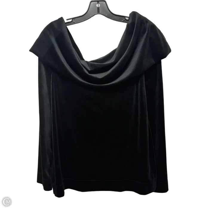 Belinda Off Shoulder Velour Pullover Top Designer By Lilly Pulitzer In Black, Size: XXL
