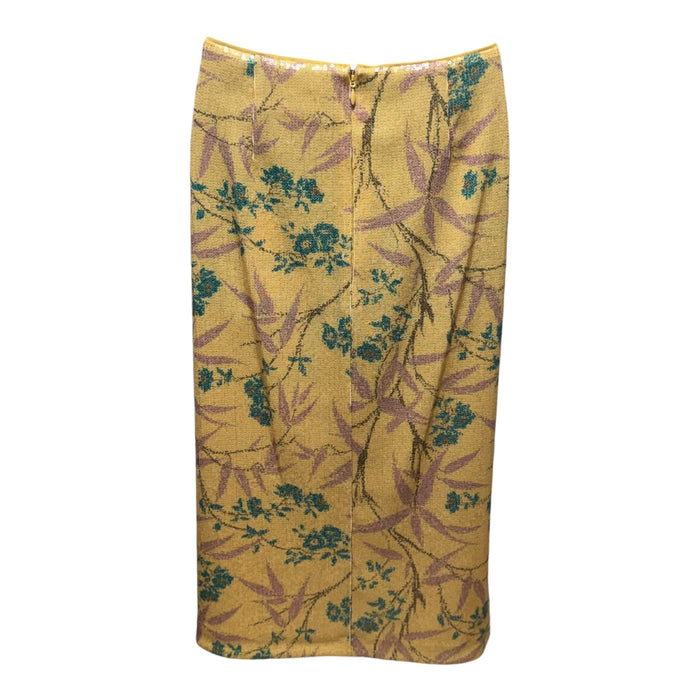Bianca Sequin Skirt Designer By Diane Von Furstenberg In Bamboo Blooms Biscuit, Size: 6