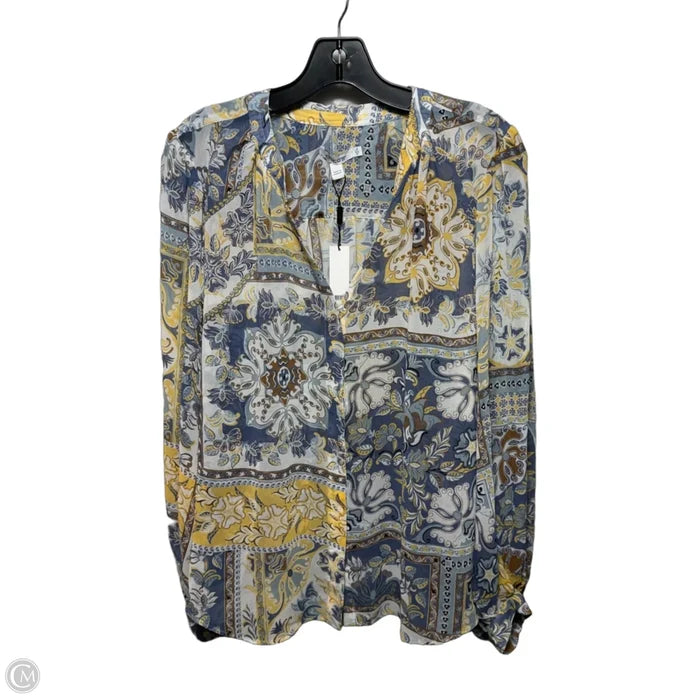 Billow Sleeve Blouse By Chicos In Floral Print, Size: 12