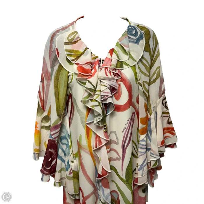 Bimini Ruffle Caftan Midi Dress By Mestiza In Floral Print, Size: S