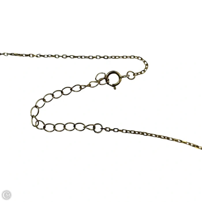 Black Heart Pendant on Gold Tone Sterling Silver Chain Necklace