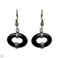 Black Oval Sterling Silver Dangle Earrings By Silpada