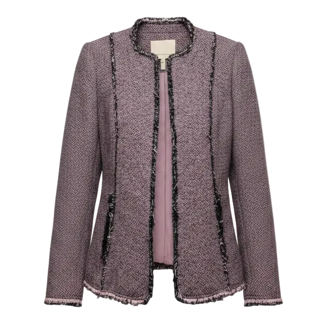 Blazer By Rebecca Taylor In Black & Pink, Size: 4