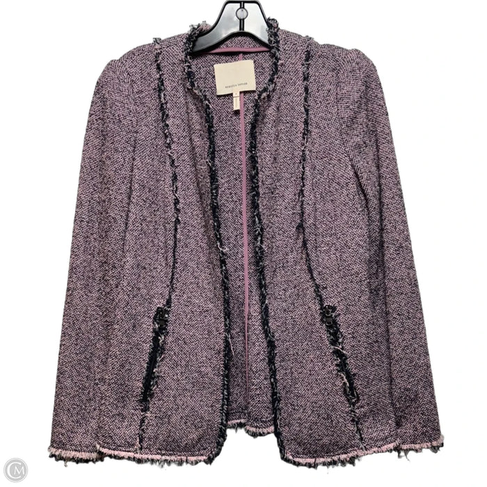Blazer By Rebecca Taylor In Black & Pink, Size: 4